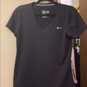 Nike v neck black tee